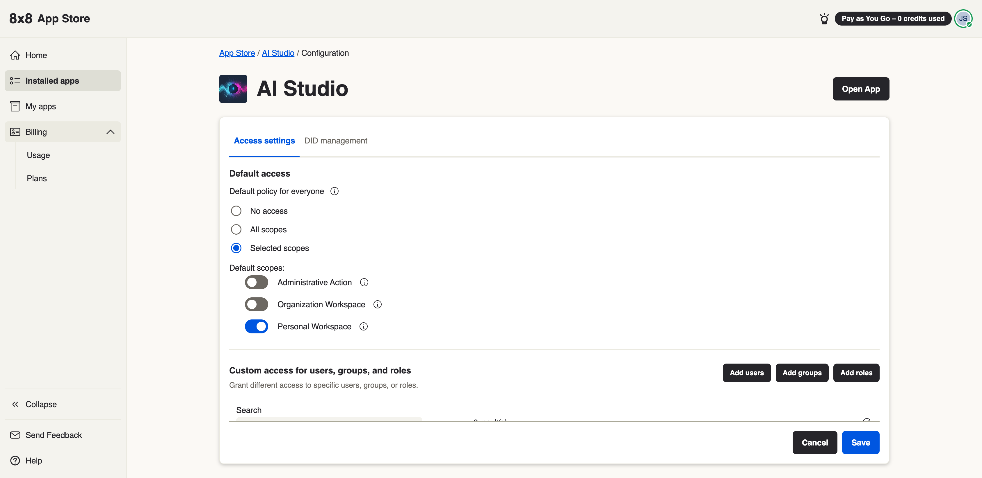 Permissions and entitlements in the Admin Console
